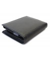 Black and blue men's leather wallet with an internal snap closure 514-8140-60/97