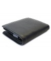 Men's black grey leather wallet with inner pins 514-8140-60/66