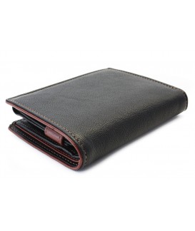 Black-brown men's leather wallet with an internal coin pocket 514-8140-60/44.