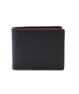 Black men's leather wallet with a brown pinch 513-8142-60/44