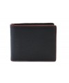 Black men's leather wallet with a brown pinch 513-8142-60/44
