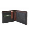 Black men's leather wallet with a brown pinch 513-8142-60/44