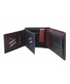 Black men's leather wallet with a brown pinch 513-8142-60/44