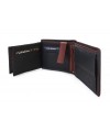 Black men's leather wallet with a brown pinch 513-8142-60/44