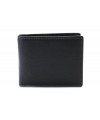 Black-grey men's leather wallet with inner fastener 513-8142-60/66