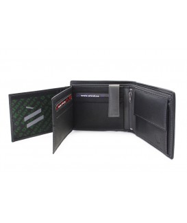 Black-grey men's leather wallet with inner fastener 513-8142-60/66