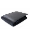 Black men's leather wallet with a blue snap closure 513-8142-60/97