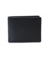 Black men's leather wallet with a blue snap closure 513-8142-60/97