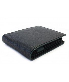 Black-green men's leather wallet with an internal snap closure 513-8142-60/58