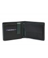 Black-green men's leather wallet with an internal snap closure 513-8142-60/58