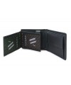 Black-green men's leather wallet with an internal snap closure 513-8142-60/58