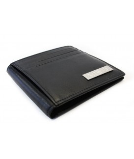 Black men's leather sleeve for documents and cards 519-5247-60