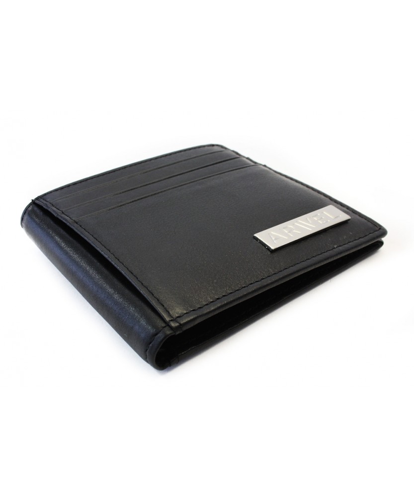 Black men's leather sleeve for documents and cards 519-5247-60