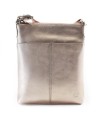 Roségoldene Damenhandtasche aus Leder mit Reißverschluss 212-3013-01