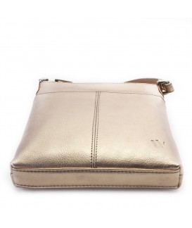 Roségoldene Damenhandtasche aus Leder mit Reißverschluss 212-3013-01