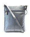 Dark silver leather zipper women's handbag 212-3013-29