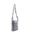 Dark silver leather zipper women's handbag 212-3013-29