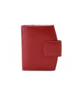 Red women's leather frame wallet with a pinch 511-4357-31