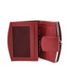 Red women's leather frame wallet with a pinch 511-4357-31