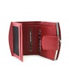 Red women's leather frame wallet with a pinch 511-4357-31