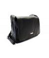 Black leather flap handbag 213-2024-60