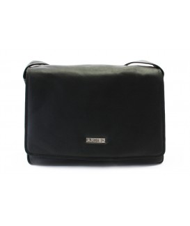 Black leather flap handbag 213-2024-60