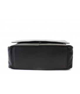Black leather flap handbag 213-2024-60