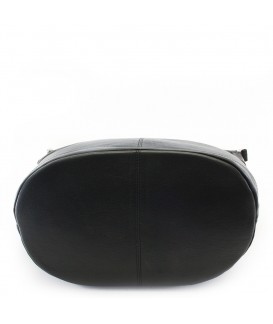 Black women's leather zipper handbag 212-4002-60