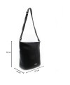 Black women's leather zipper handbag 212-4002-60