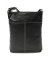 Black leather zipper handbag 212-3013-60