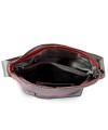 Rot-schwarze Damen Lederhandtasche 212-6933-31/60