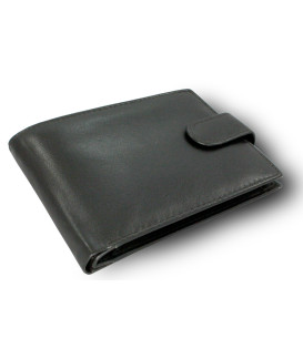 Black men's leather wallet with pins 513-4404-60