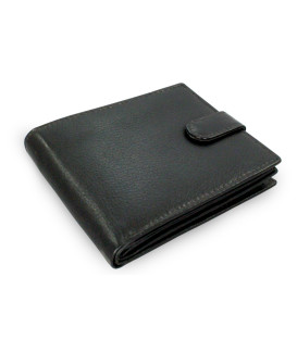 Black men's leather wallet with pinch 513-0406-60