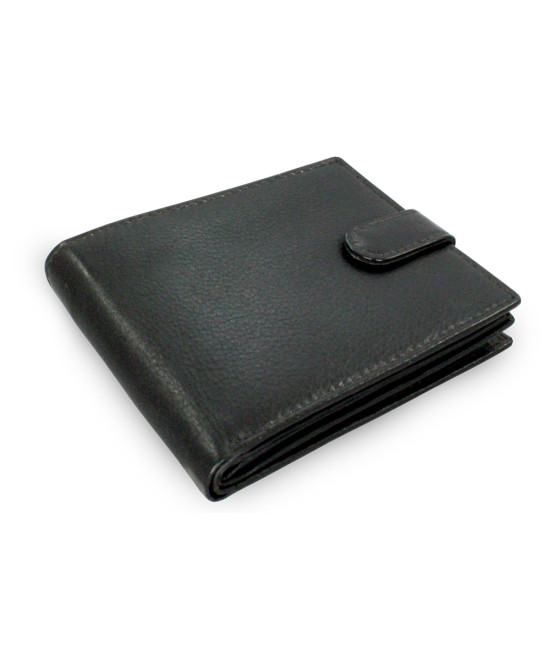 Black men's leather wallet with pinch 513-0406-60