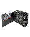 Schwarzes Herren-Portemonnaie aus Leder mit Anstecknadeln 513-0406-60