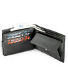 Schwarzes Herren-Portemonnaie aus Leder mit Anstecknadeln 513-0406-60