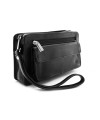 Black leather single-zip etui 611-2014-60