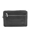 Black leather single-zip etui 611-2014-60