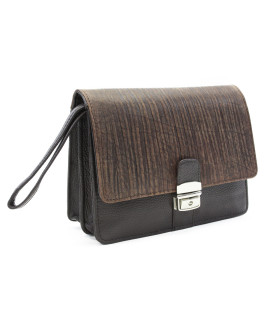 Dunkelbraunes Herren Dokumentenetui aus Leder im Stil von BAMBOO 611-2411F-47