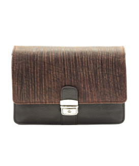 Dunkelbraunes Herren Dokumentenetui aus Leder im Stil von BAMBOO 611-2411F-47