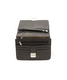 Dunkelbraunes Herren Dokumentenetui aus Leder im Stil von BAMBOO 611-2411F-47