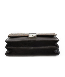 Dunkelbraunes Herren Dokumentenetui aus Leder im Stil von BAMBOO 611-2411F-47