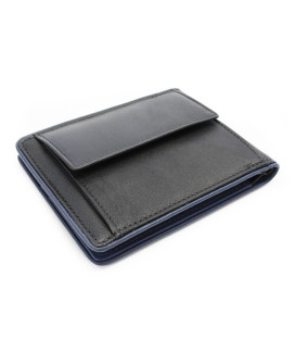 Black-blue men's leather dollar wallet 519-8132-60/97