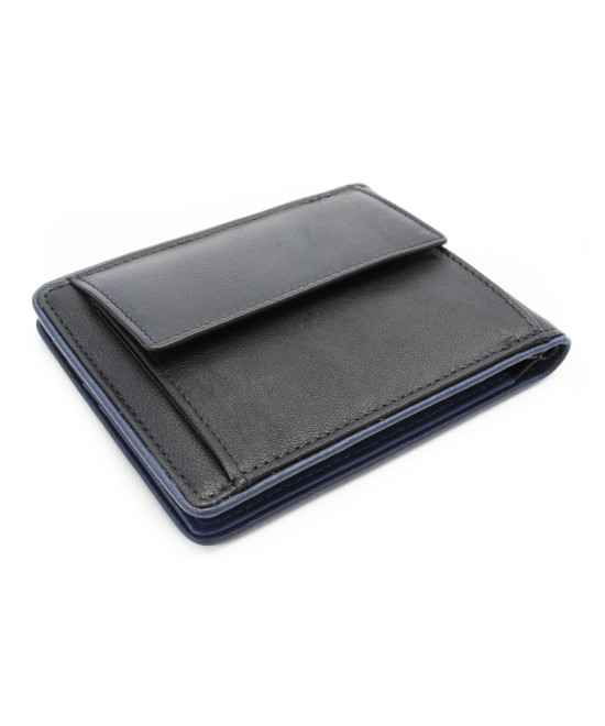 Black-blue men's leather dollar wallet 519-8132-60/97