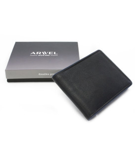 Black-blue men's leather dollar wallet 519-8132-60/97