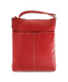 Red leather zipper handbag 212-3013-31