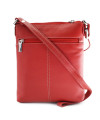 Red leather zipper handbag 212-3013-31