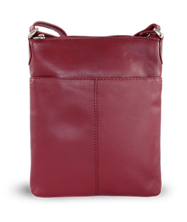 Burgundy leather zipper handbag 212-3013-34