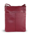 Burgundy leather zipper handbag 212-3013-34
