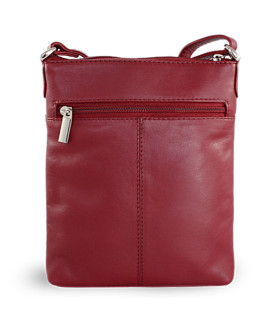 Burgundy leather zipper handbag 212-3013-34